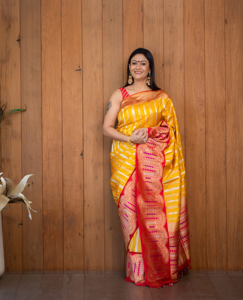 Yellow Paithani Silk Saree with Gold Zari Work