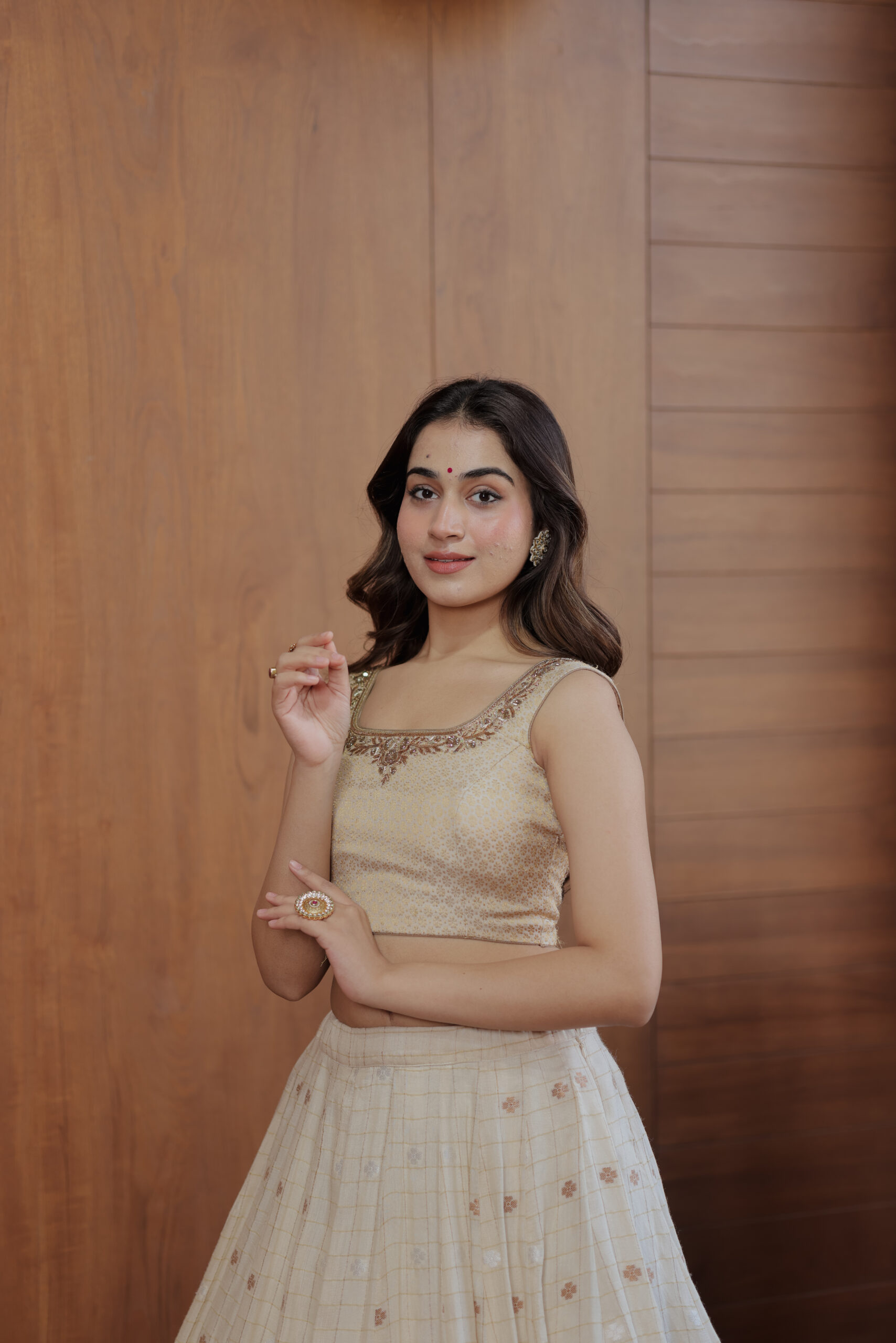 Ivory Chaniya Choli with Maroon Shrug – Elegant Festive Set