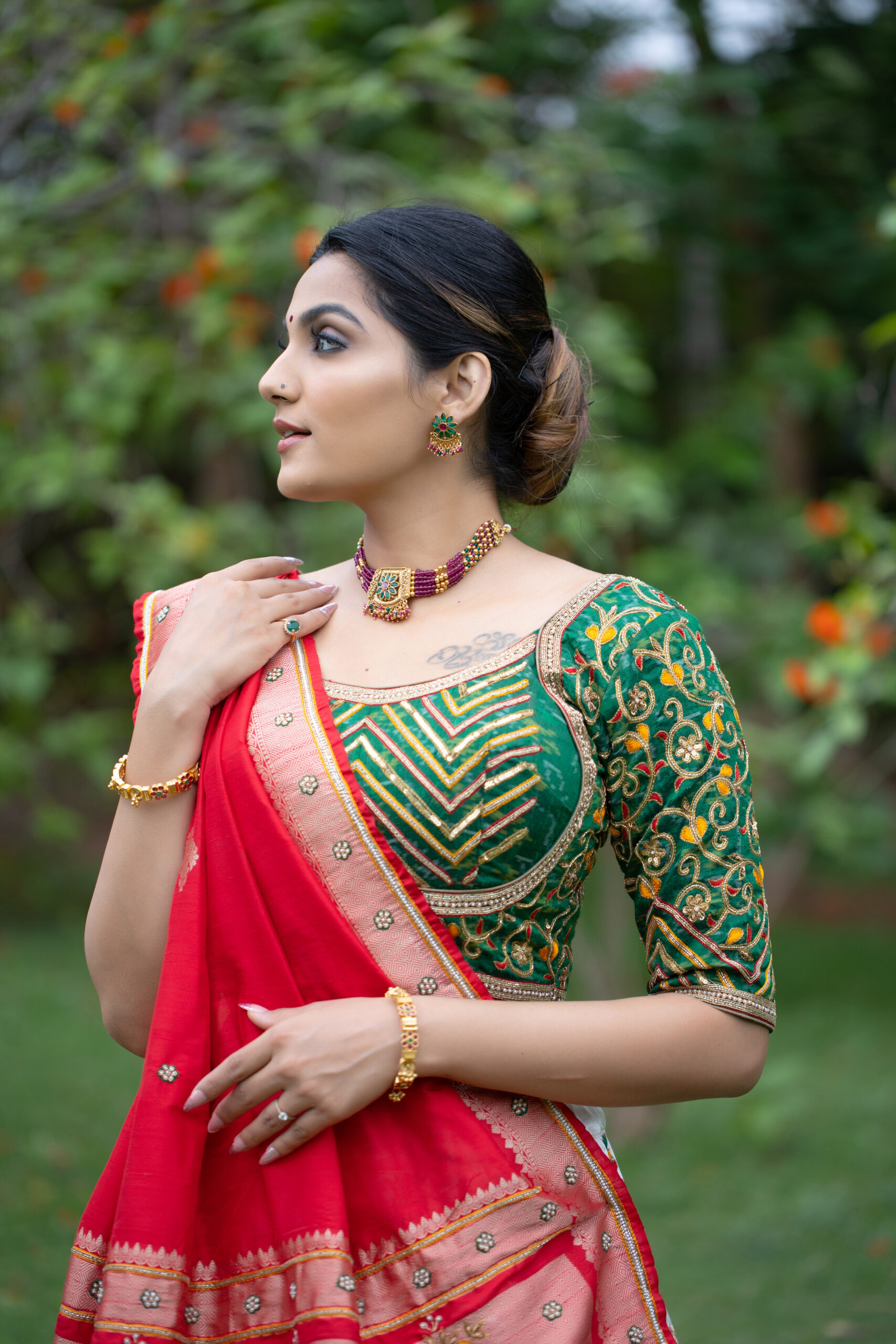 White Gaji Silk Chaniya Choli with 6 Meters Flair
