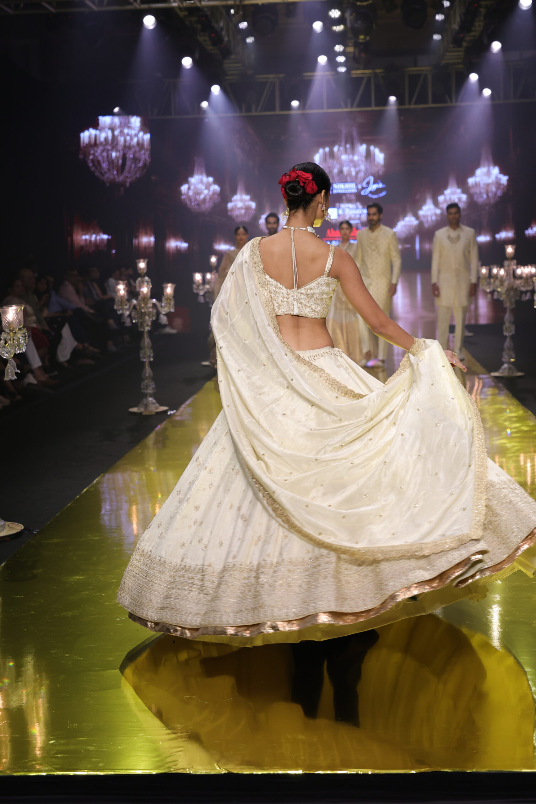 Ivory Gold Semi-Bridal Lehenga Set