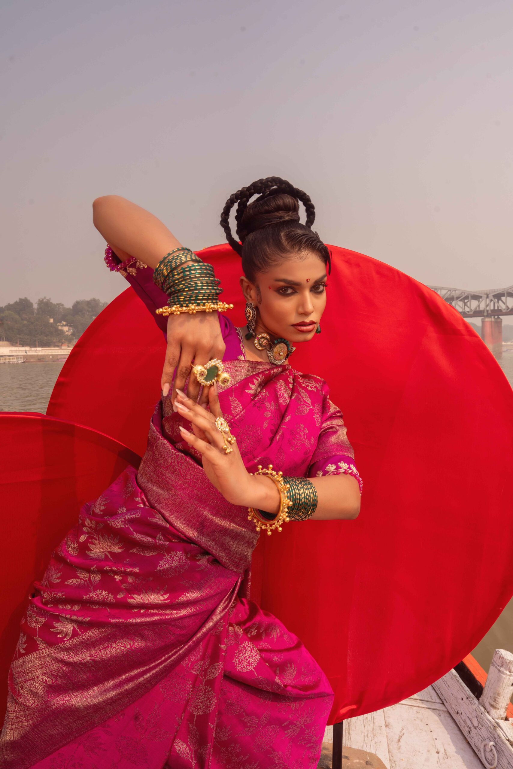 Magenta Pure Kanjeevaram Silk Saree