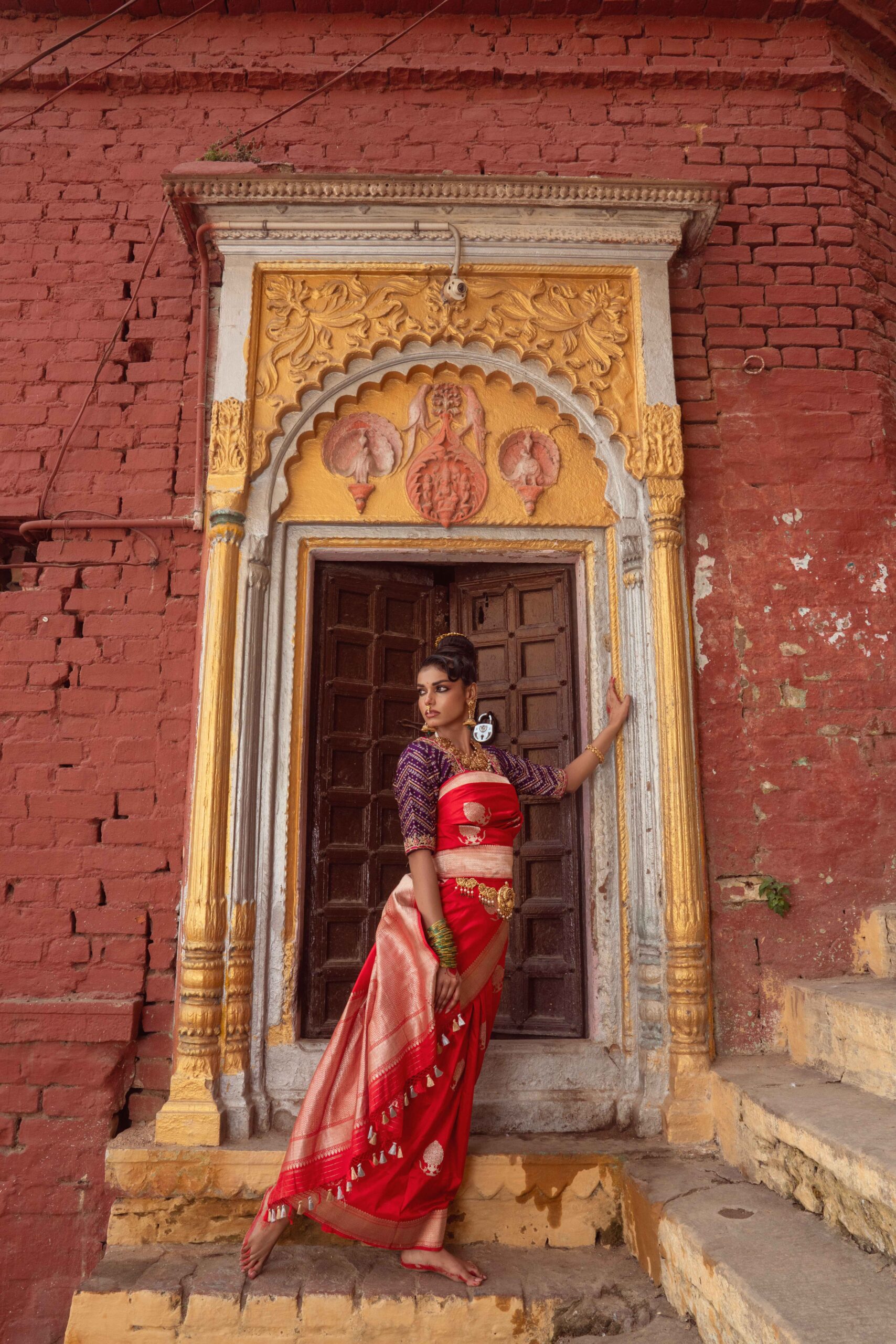 Red Pure Banarasi Katan Silk Saree