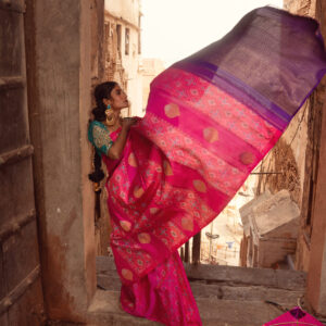 Pink Patola Silk Saree