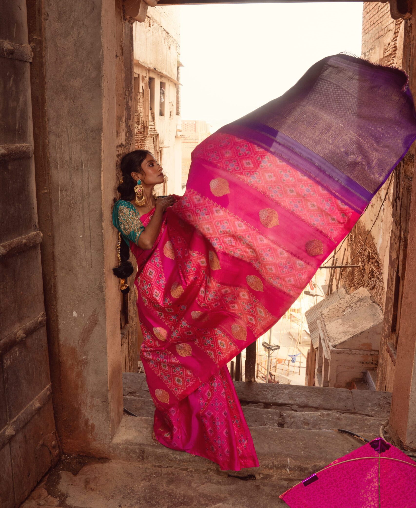 Pink Patola Silk Saree
